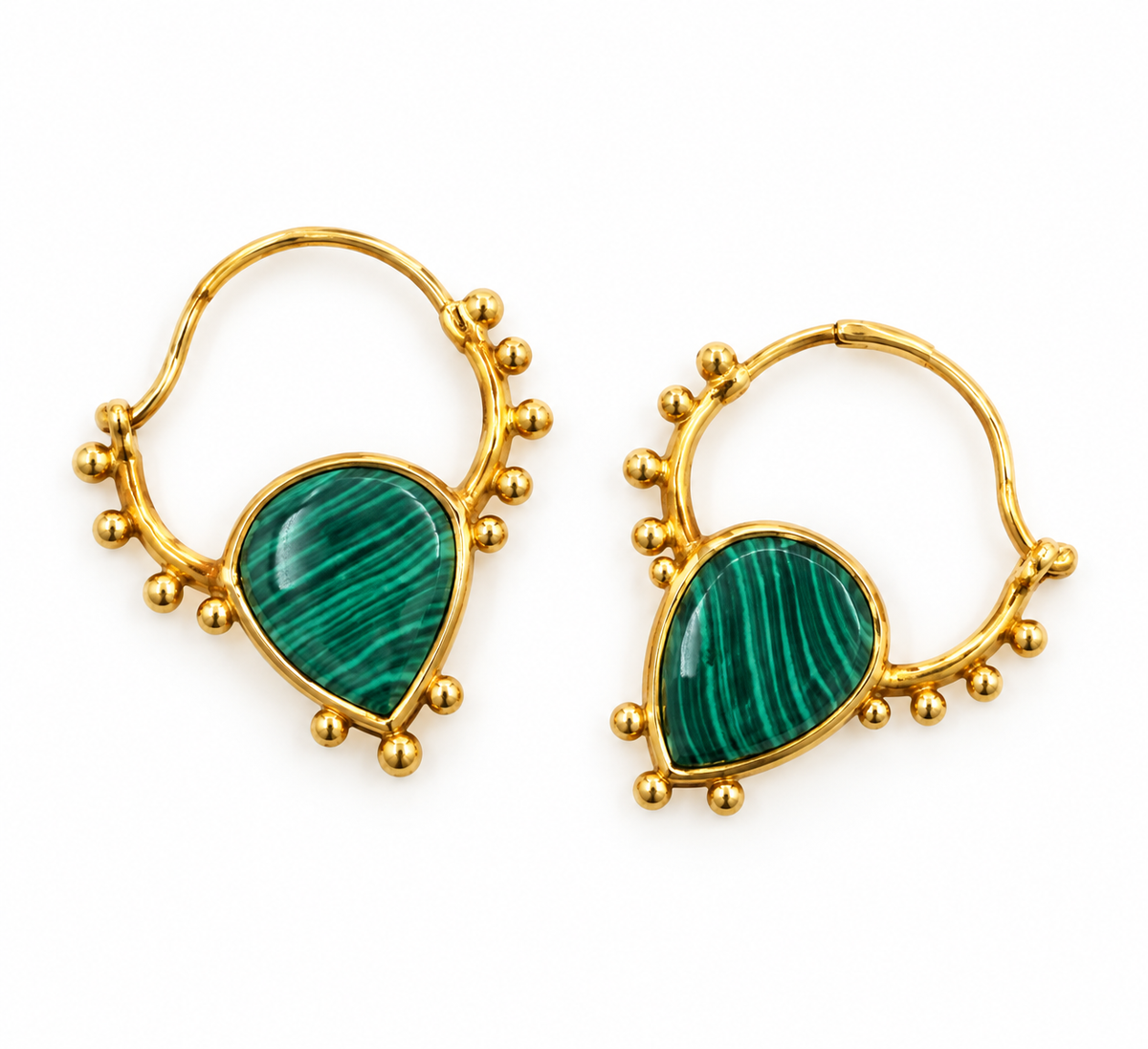 Tonia Makri Malachite Earrings
