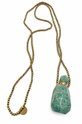 Pyrite & Amazonite Perfume Bottle Necklace