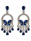 Blue Butterfly Pavé Costume Earrings
