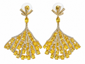 Yellow CZ Fan Earrings