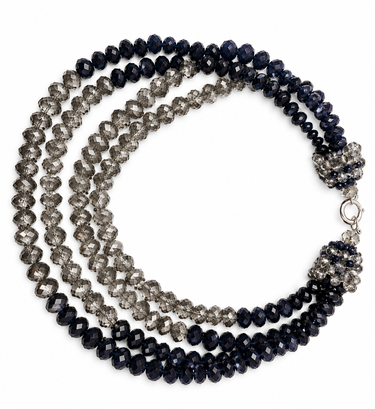 Smokey Crystal Multi-strand Collar