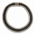 1980s Les Bernard CZ & Enamel Bib Collar Necklace