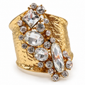 Gold Tone Rhinestone Cuff - Vintage