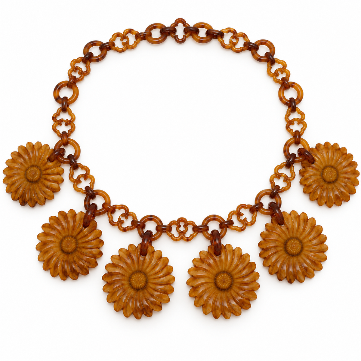 1950s Celluloid Daisy Necklace - Vintage
