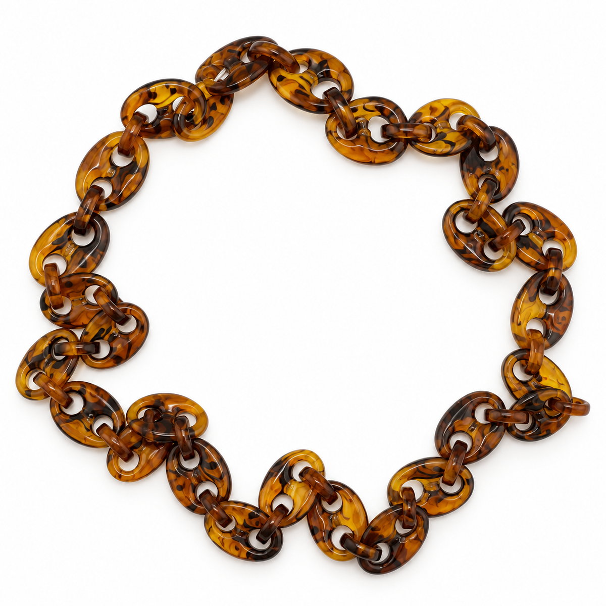 1970s Poured Marble Acrylic Necklace - Vintage