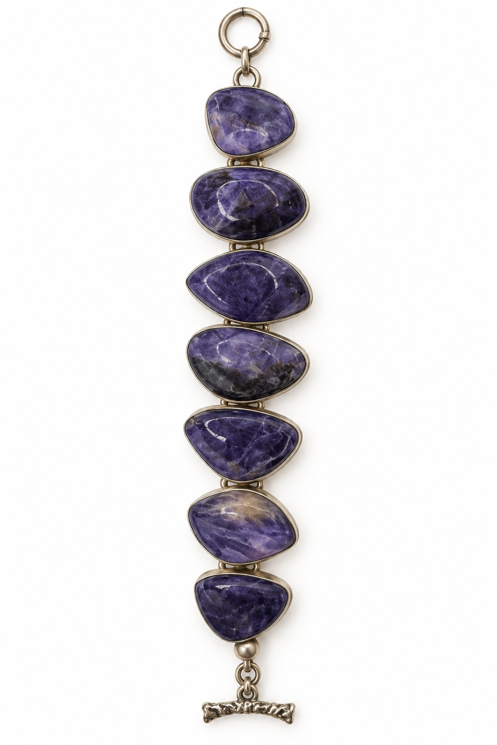 Rare Siberian Charoite Sterling Silver Bracelet - Vintage