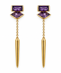 Vita 18K Gold-Plated Amethyst Spike Drop Earrings