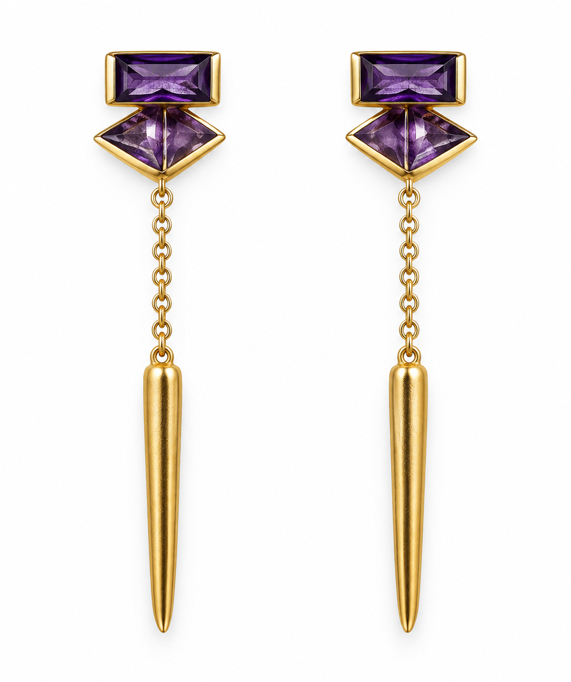 Vita 18K Gold-Plated Amethyst Spike Drop Earrings