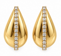 Gold-Filled Chunky Teardrop Earrings with CZ Accents