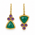 Arra by Aradhana Green Onyx & Tourmaline Earrings