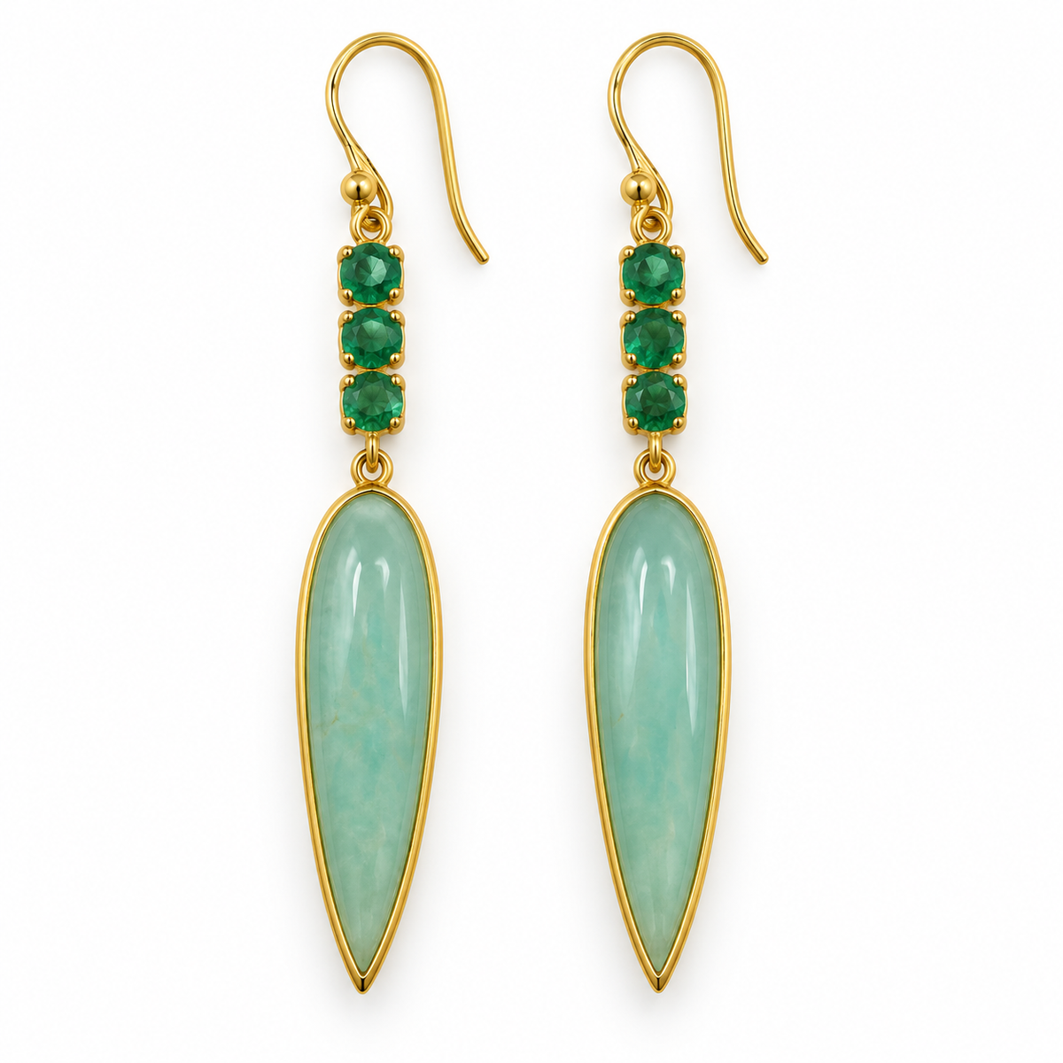 Arra by Aradhana Chalcedony & Green Onyx Earrings