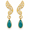 Tonia Makri Chrysocolla & Crystal Quartz Butterfly Earrings