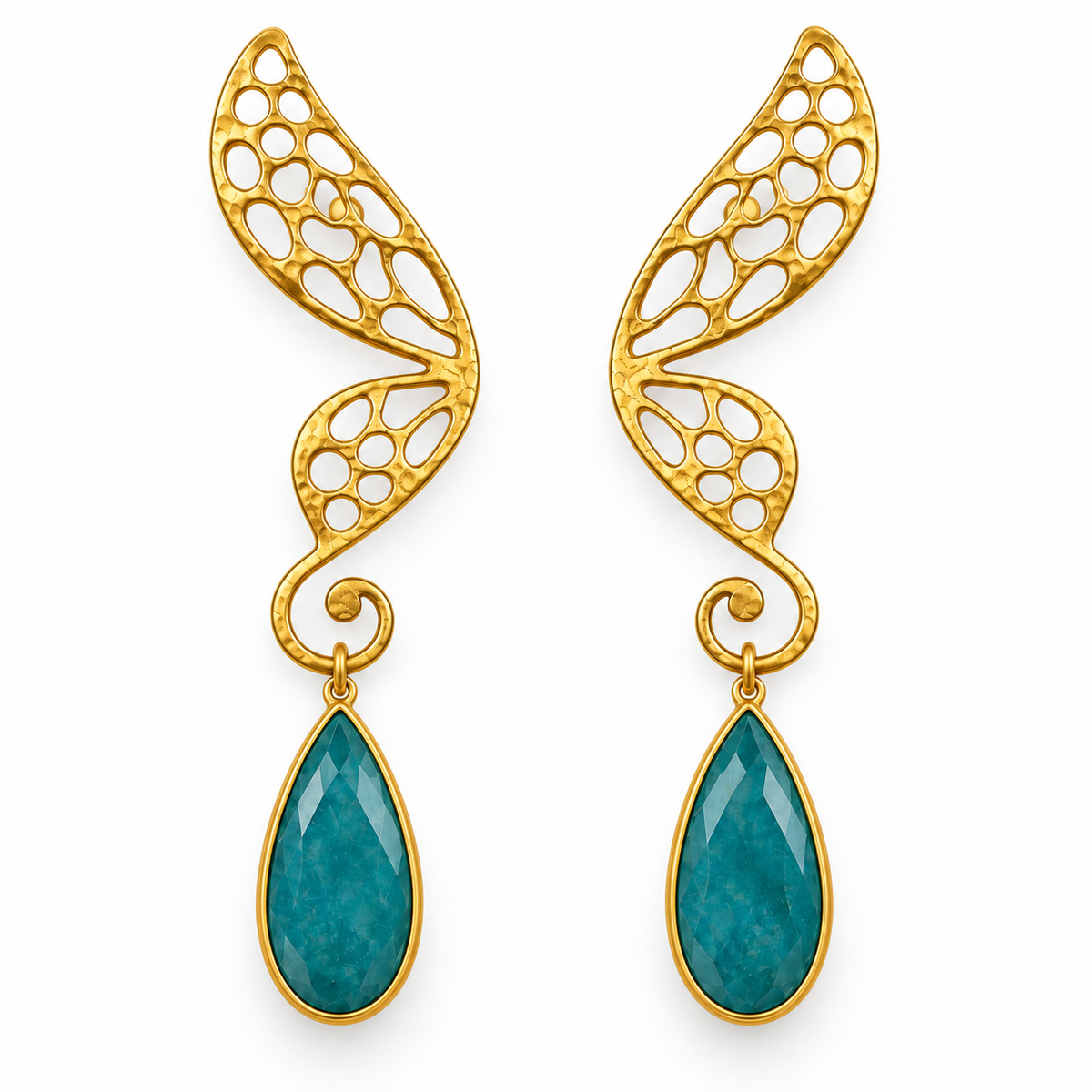 Tonia Makri Chrysocolla & Crystal Quartz Earrings