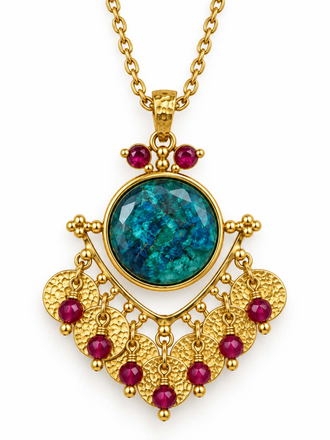 Tonia Makri Chrysocolla & Ametrine Necklace