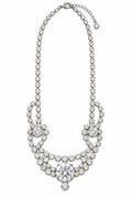 Rhinestone Swirl Hook & Eye Necklace - Vintage