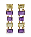 Lemon Quartz & Amethyst Statement Earrings