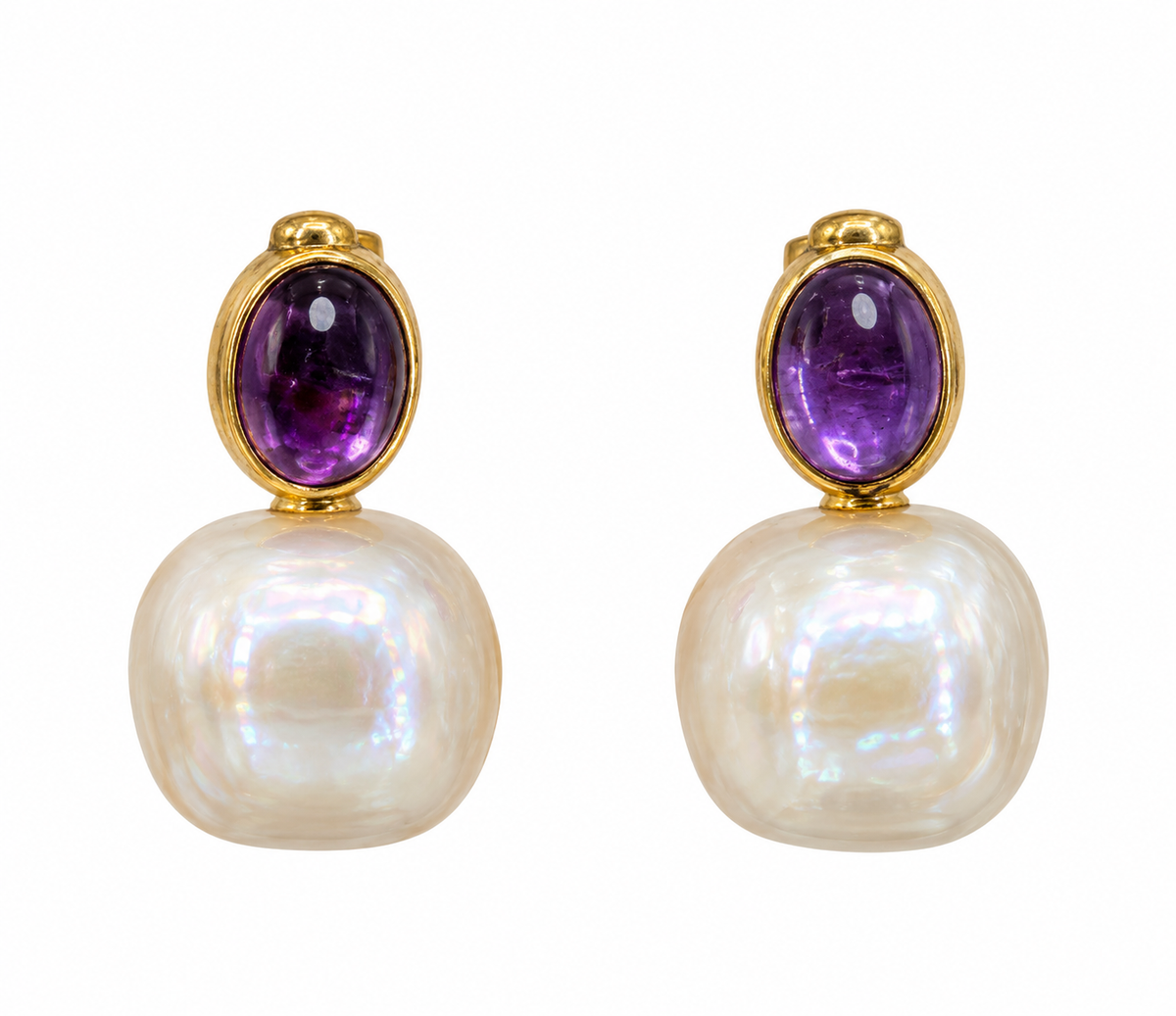 Amethyst & Pearl Earrings