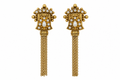 Gold-Plated Seed Pearl Tassel Drop Earrings