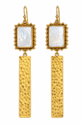 18K Gold-Plated Mother of Pearl Drop Earrings
