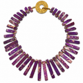 Cristina V. Purple Spike Statement Collar Necklace