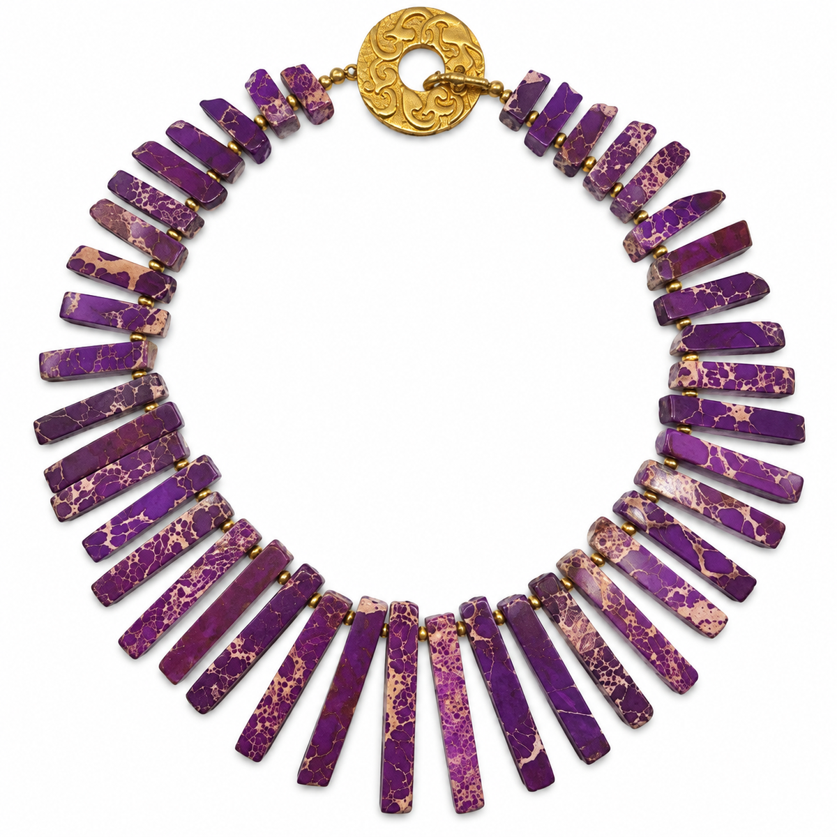 Cristina V. Purple Spike Statement Collar Necklace