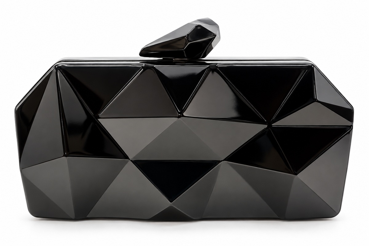 Black Geometric Clutch