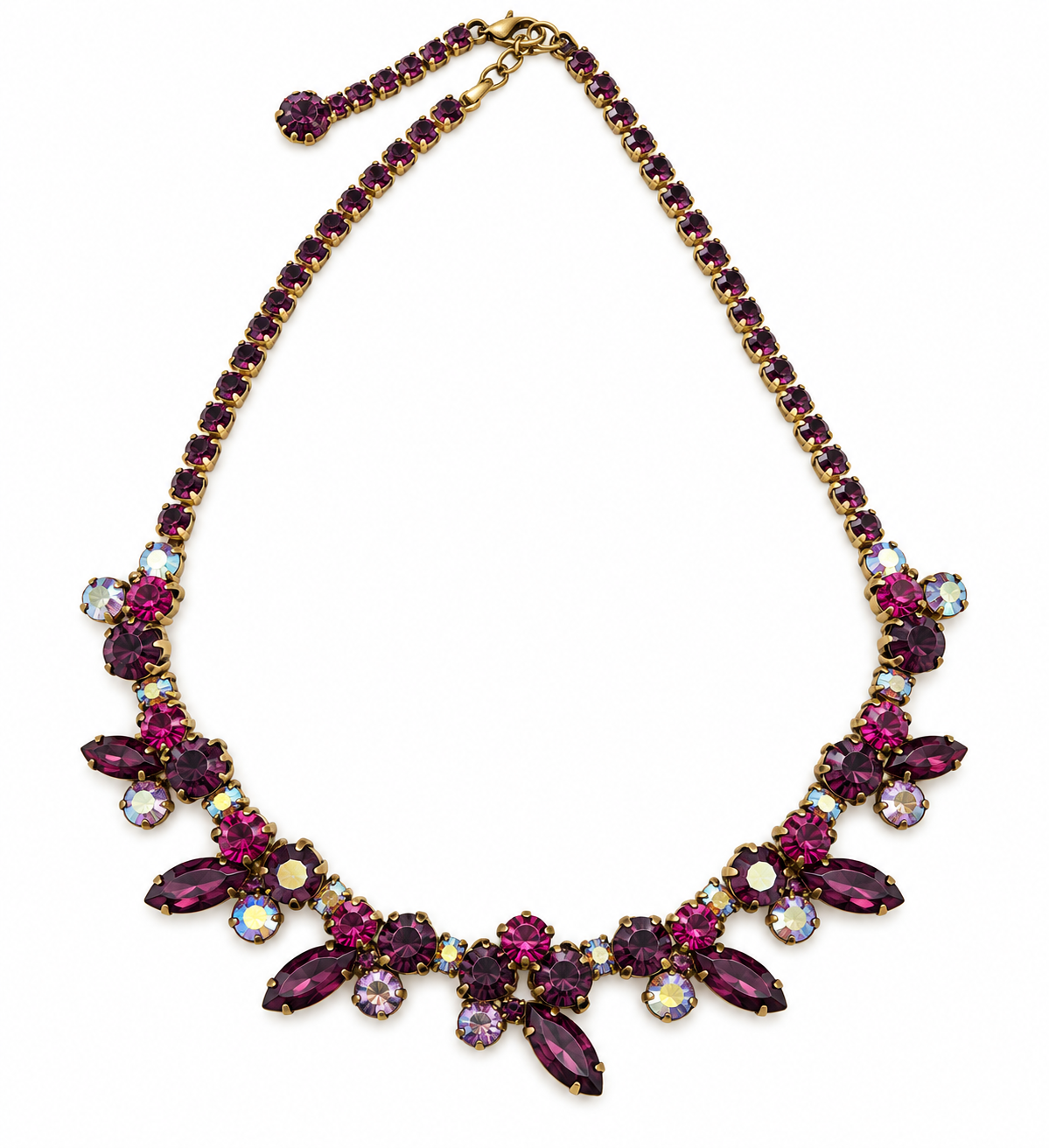 Purple Rhinestone AB Collar - Vintage