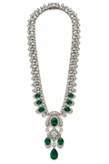Versailles CZ & Emerald Rhinestone Necklace