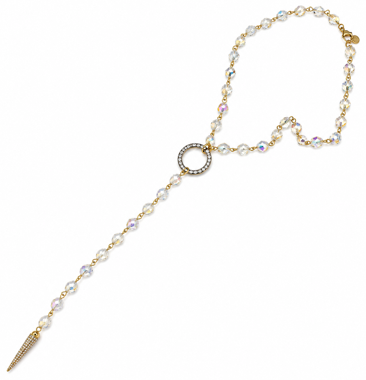 Love, Lisa AB Crystal Bead Convertible Lariat Necklace