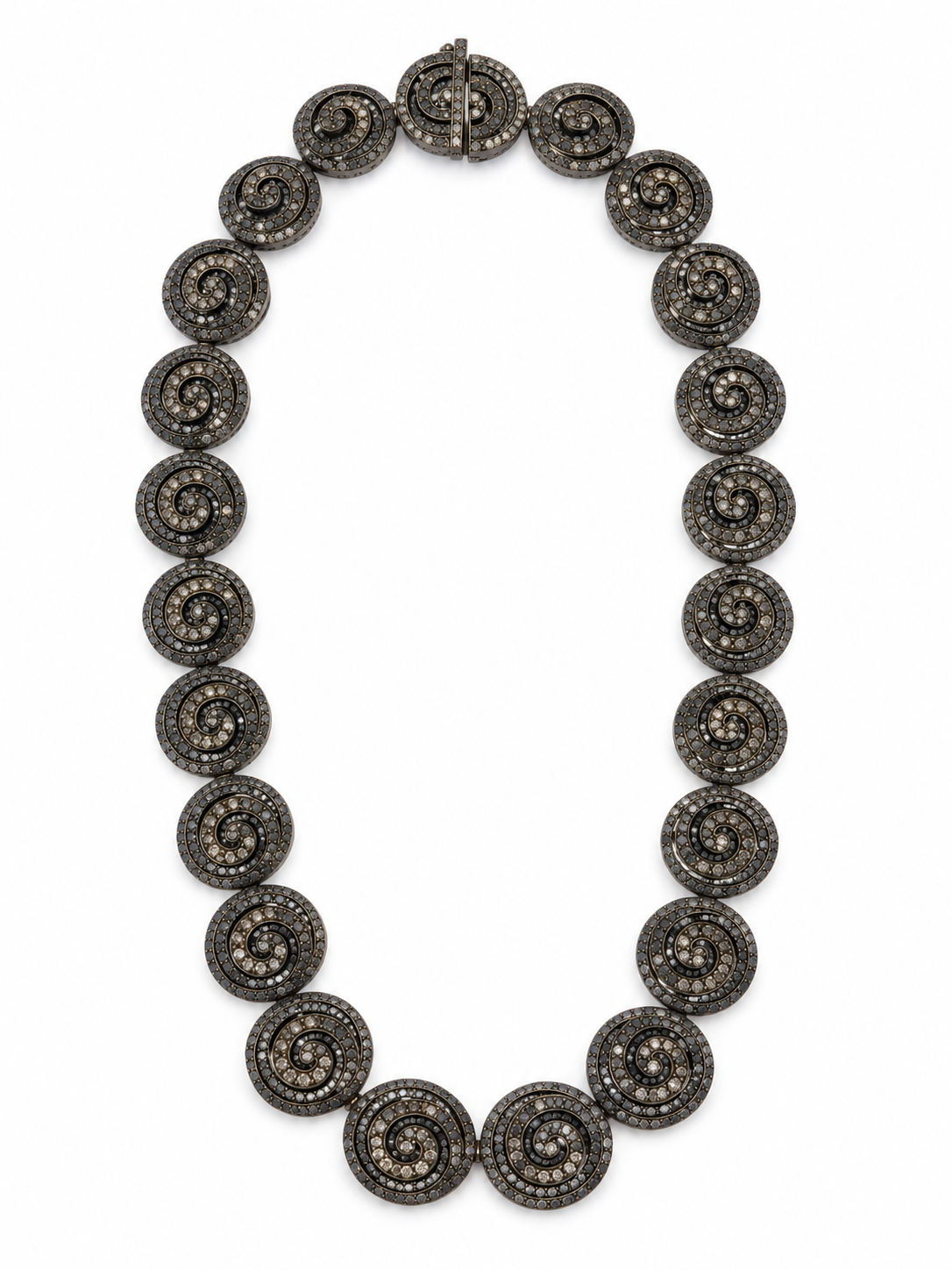1980s Marquisette & Sterling Silver Swirl Necklace