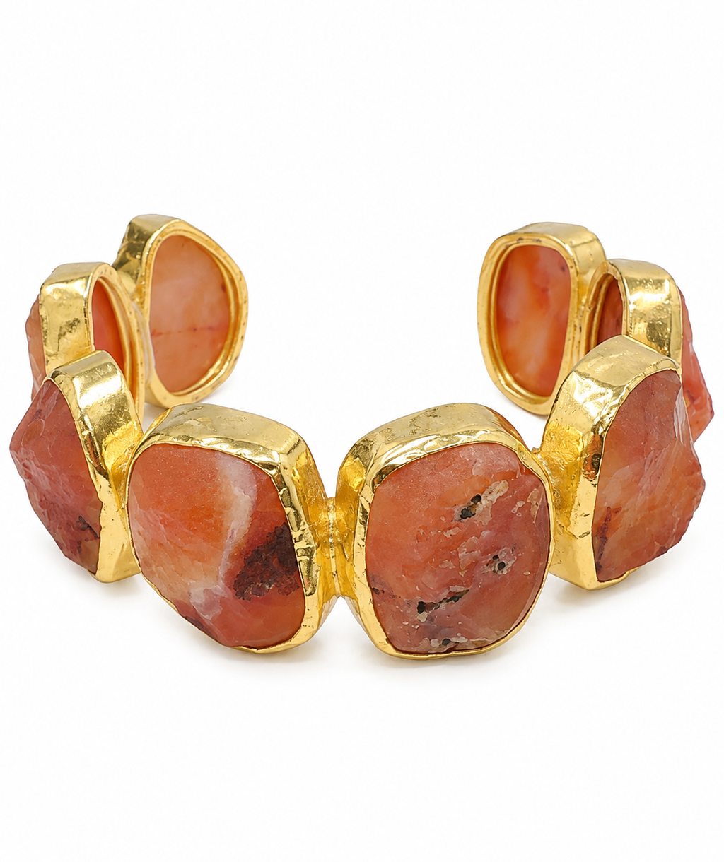 Carnelian & Gold Statement Cuff