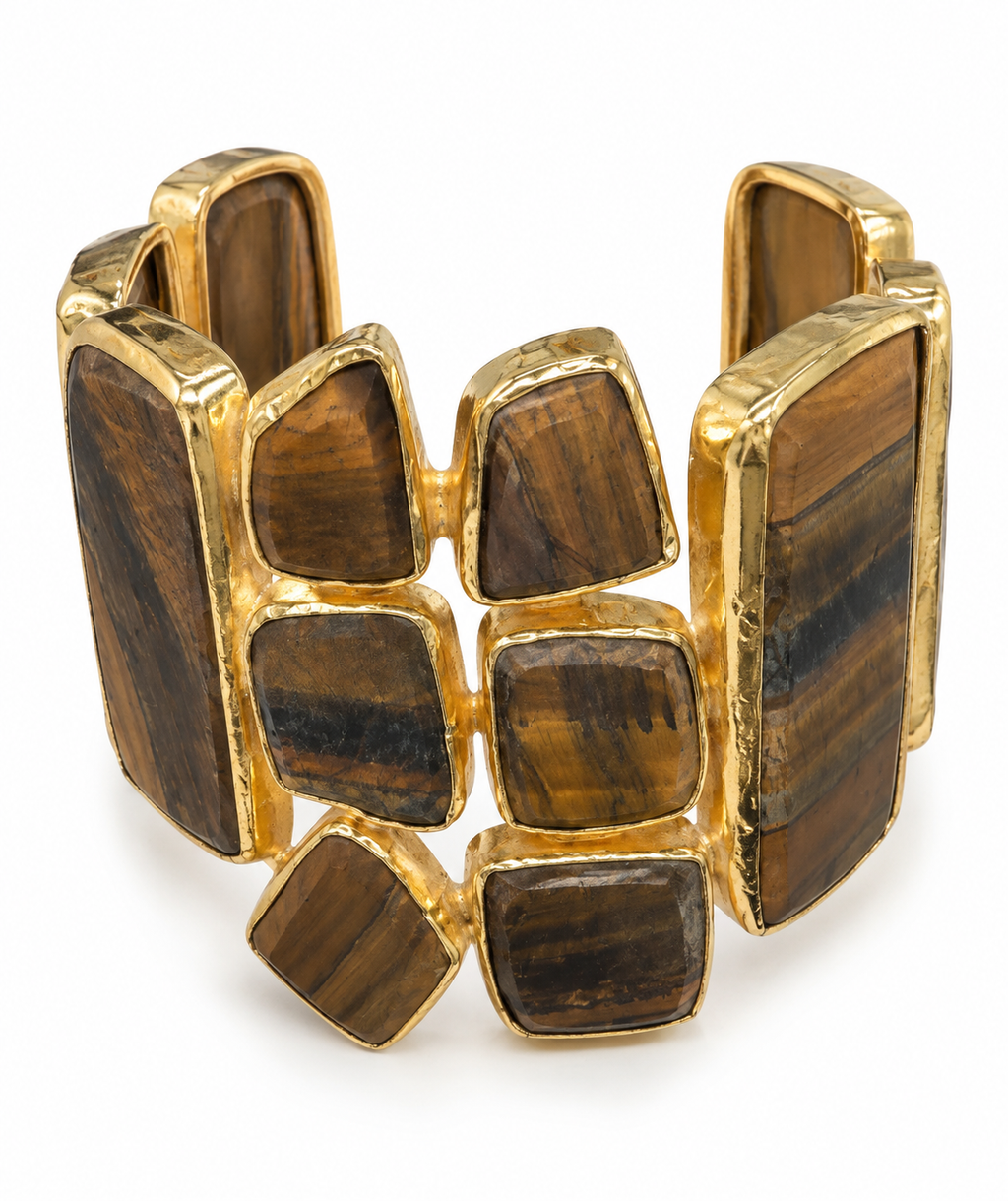 Tiger's Eye & Gold Statement Cuff