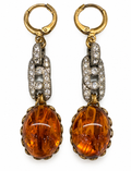 Amber Resin Drop Earrings - Vintage Reworked