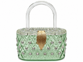 Mint Green Crystal-Embellished Acrylic Box Bag