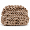 Champagne Woven Rhinestone Cord Clutch