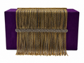 Simitri Purple Velvet & Gold Chain Fringe Clutch