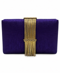 Simitri Purple & Gold Fringe Clutch