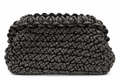 Charcoal Crystal Woven Clutch