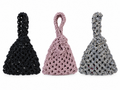 Woven Rhinestone Rope Wristlet Bag
