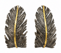 Handmade Two-Tone Feather Hoop Earrings