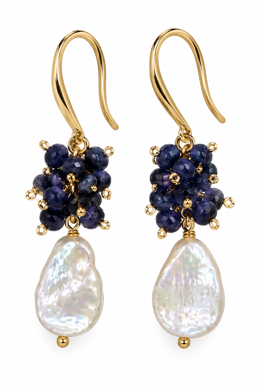 Lapis Lazuli & Freshwater Pearl Drop Earrings