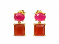 Fuchsia Onyx Carnelian Earrings