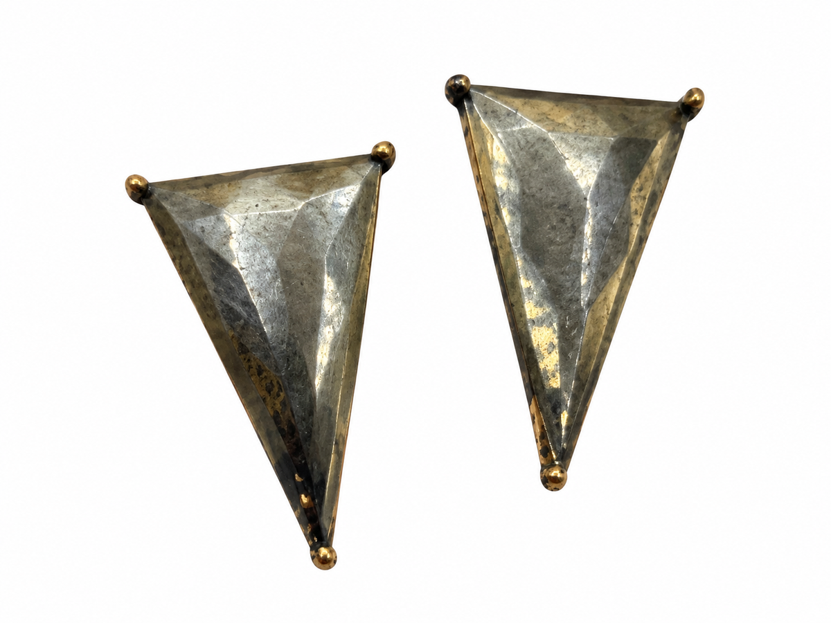 Cristina V. Pyrite Geometric Sterling Silver Earrings