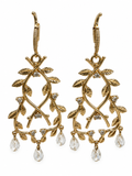 Gold-Plated Botanical Drop Earrings