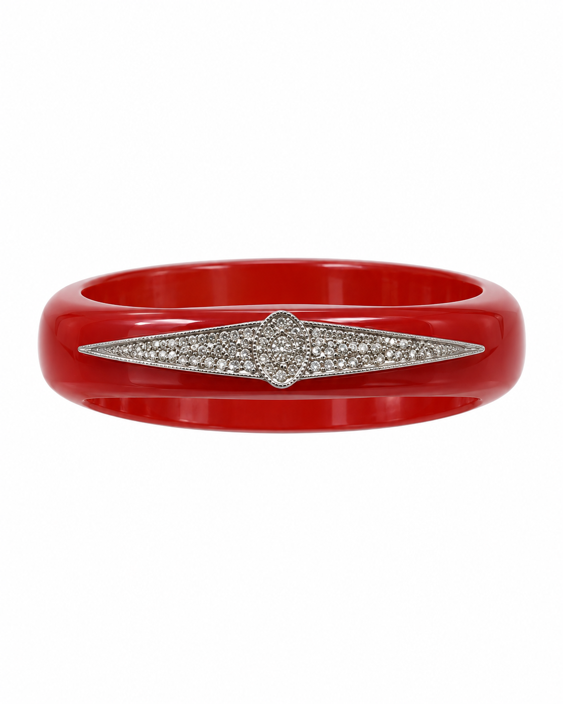 Vintage Red Art Deco Rhinestone Bangle