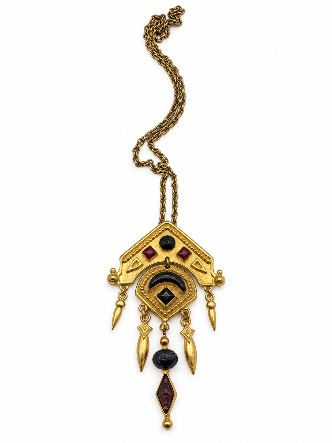 1990s Etruscan Revival Pendant Necklace - Vintage