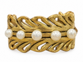 Lulu Frost Elizabeth Collection Pearl & Brass Cuff