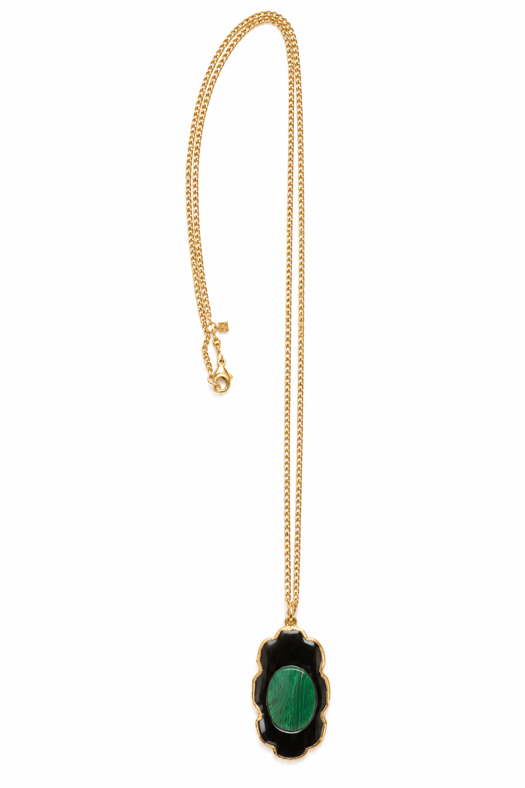 Cristina V. Malachite & Onyx Gold-Filled Pendant Necklace