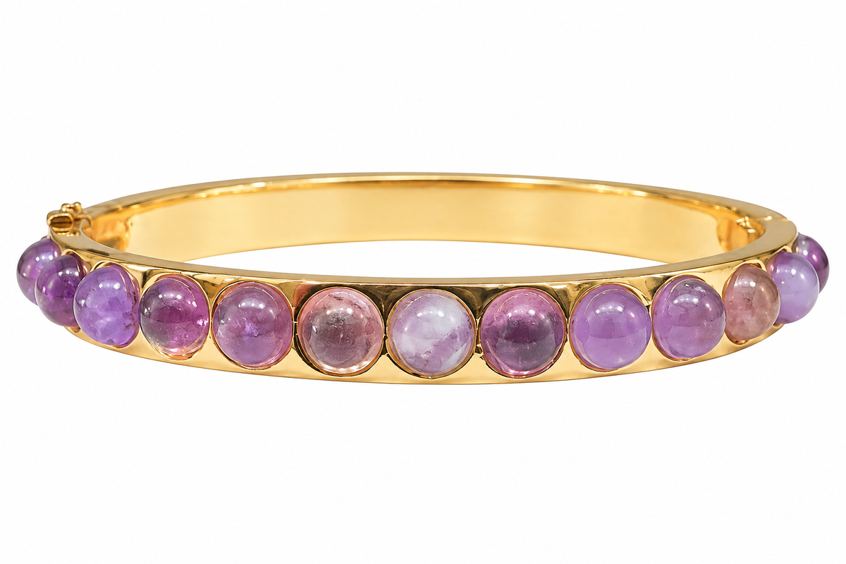 Ombré Amethyst Gold-Plated Bangle Bracelet