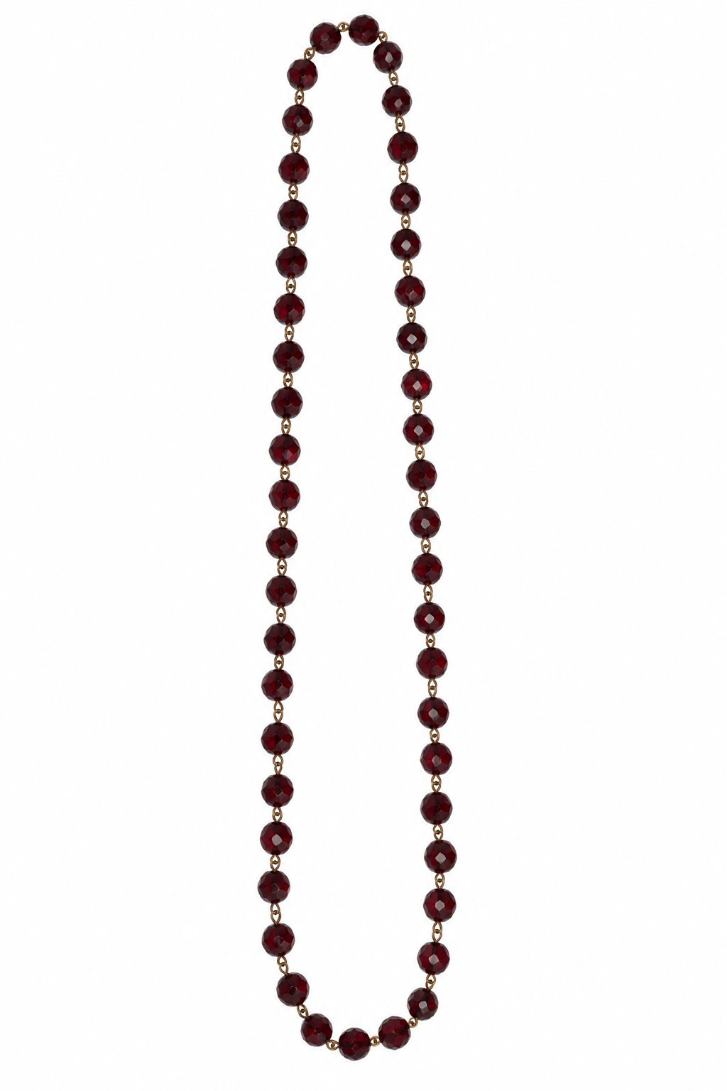 Garnet Opera-Length Beaded Necklace - Vintage